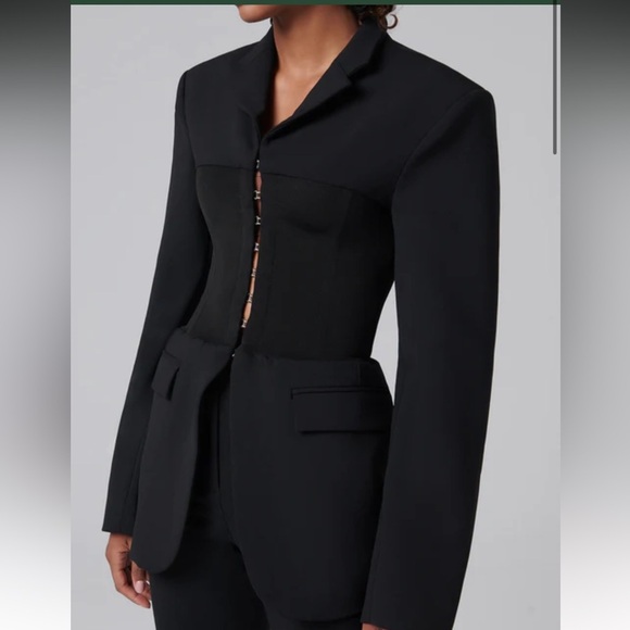 Dion Lee Black Corset Tube Blazer Size 10 - Picture 2 of 8